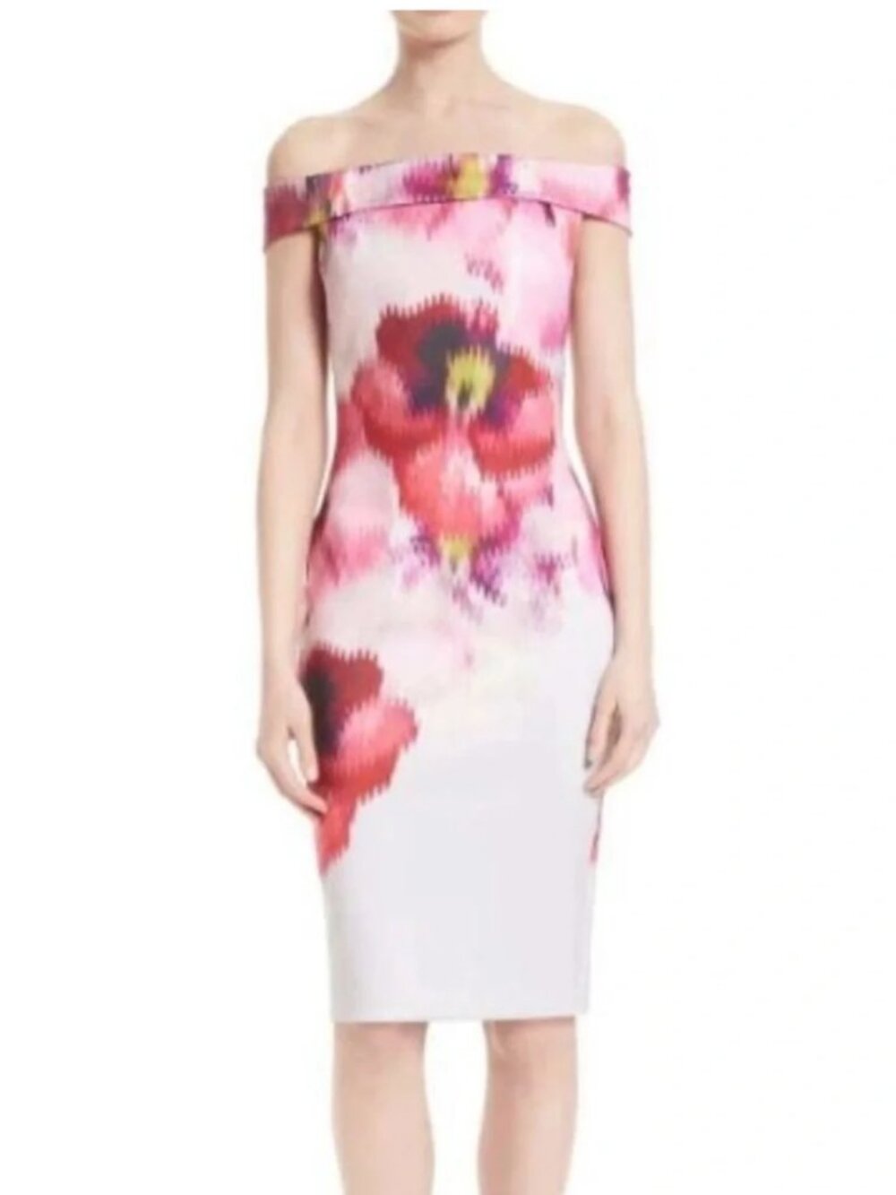 Ted Baker Expressive Pansy Off Shoulder Dress - Size 3 (US Size 8) - NWT